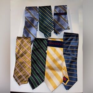 Set of 7 Silk Men's Striped Tie Collection - Multicolor